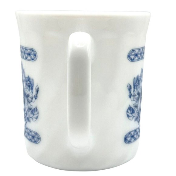 White Milk Glass Blue Floral Arcopal France Honorine Mug Coffee Tea Cup 8 oz - Picture 2 of 10